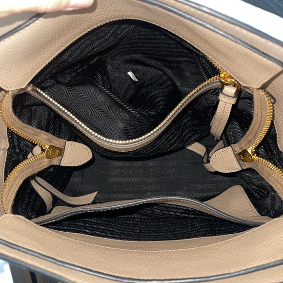 Prada Vitello phenix cammeo leather stripe strap bucket bag crossbody purse 🤎 - Picture 13 of 16